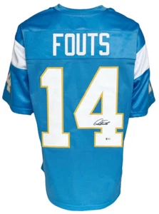 San Diego Chargers Dan Fouts Autographed Pro Style Powder Blue Jersey BAS Aut... - Picture 1 of 1