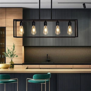 Modern Metal Cage Chandeliers Open Frame Pendant Lamp f/ Dining Room Kitchen Bar - Picture 1 of 12