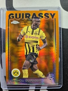 2024-25 Topps Chrome UEFA Serhou Guirassy #51 Orange Pulsar Refractor 17/25 - Picture 1 of 2