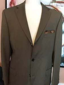  "BOSS" Scorsese  Olive Khaki  3B Sport Coat Blazer 40 R 100% Lux Wool  - Picture 1 of 10