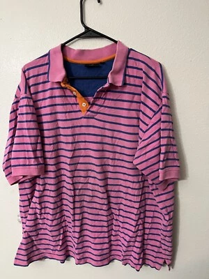 Polo Beverly Hills Polo Club Hombre XXL Rosa Rayas Manga Corta Foto 1 de 4