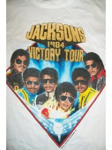 Vintage Jackson 5 Victory Tour White Unisex T-Shirt – Full Size Band Graphic Tee - Picture 1 of 5