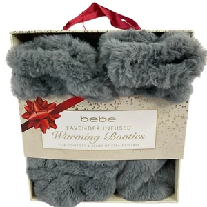 Bebe Thera-Spa Warming Slipper Booties Gray Infused Lavender Hold Therapy New - Picture 1 of 6