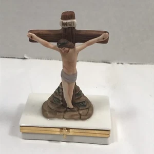 The Crucifixion Life Of Christ Limoges Collection Lmt Edition Trinket Pill Box - Picture 1 of 6