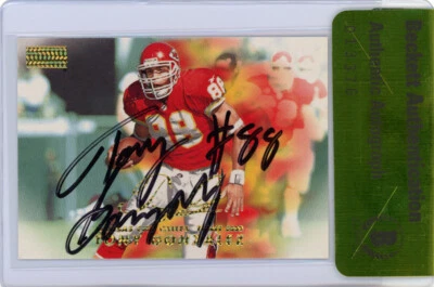 TONY GONZALEZ ASSINADO 1998 #117 SKYBOX CARTÃO PREMIUM ENCAPSULADO RARO BECKETT BAS - Imagem 1 de 2