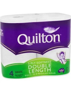 Quilton White Double Length Toilet Roll3ply 4 Pack x 10 - Picture 1 of 1