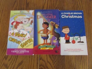 3 VHS, A Family Circus Ostern, Little Drummer Boy and A Charlie Brown Christmas - Bild 1 von 10