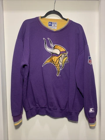 Vintage Starter Minnesota Vikings NFL Football Pro Line Sweatshirt Men L Sweater Cover