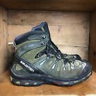 Salomon Quest 4D Men's Size 12.5 Hiking Boots Green Leather Gore Tex Combat GTX