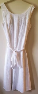 Cleo Womens White Sleeveless Emroidered Dress Size 10 Cottage Coquette Wedding - Picture 1 of 11