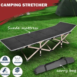 Camping Portable Stretcher Single Foldable Folding Bed Mattress Recliner Mat GM - Picture 1 of 11