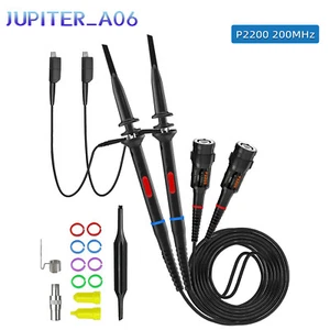 Oscilloscope Clip Probe 200MHz Fully Insulated BNC End Probe with Accessory 10:1 - Picture 1 of 12