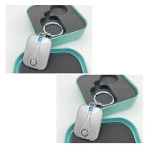 2 Vespa Piaggio Silver Keychain With Metal Tin - Picture 1 of 4