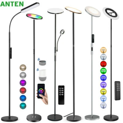 LED Stehleuchte Stehlampe Dimmbar Standleuchte Leselampe Wohnzimmer Deckenfluter - Bild 1 von 4