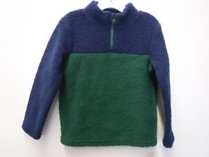BOYS SIZE 4T JUMPING BEANS GREEN BLUE QUARTER ZIP SHERPA PULLOVER NEW #19931