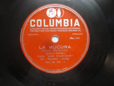 unlisted 1949 Peru 78 "La Mucura/Te Espero" Trio Los Panchos Columbia#6434-X EX+ - Image 1 of 4