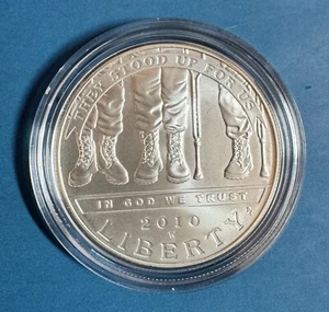 2010 American Veterans Disabled for Life uncirculated Silver Dollar Coin - Picture 1 of 7