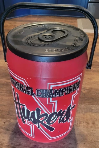 Vintage 19" Can Shape HUSKERS NATIONAL CHAMPIONS Kooler Kraft COOLER RED 1998 Cover
