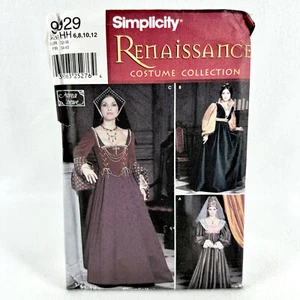 Simplicity 9929 Renaissance Dress and Hat Costume Misses Size 6 12 Pattern - Picture 1 of 4