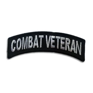Embroidered Combat Veteran Rocker Sew or Iron on Patch Biker Patch - Picture 1 of 3