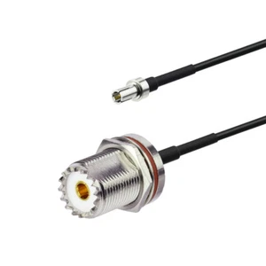 8” UHF SO239 Female bulkhead to TS9 Male Plug RF Pigtail Jumper RG174 Cable 20cm - Picture 1 of 4