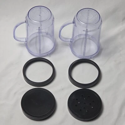 Lote de 2 tazas de repuesto Magic Bullet 16 oz con asas cubiertas y anillos para sorber Foto 1 de 4