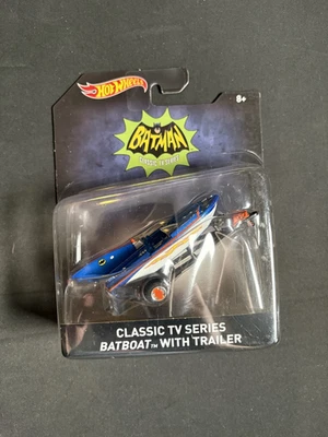 Hot Wheels Batman Classic TV Series Batboat with Trailer - DKL25 NRFP 2015 1:50 - Image 1 of 2