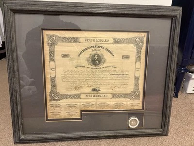 Antique Confederate States of America $500 Bond Civil War Era - Image 1 of 4