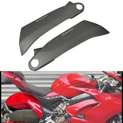 Para Ducati Panigale V4 V4S Marco de fibra de carbono Cubierta lateral Paneles Protector Cubierta Foto 1 de 4