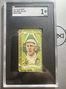 1911 T205 Piemonte orso polare dorso Eddie Collins (bocca aperta) SGC 1 - Foto 1 di 5
