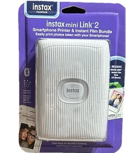 NEW Fujifilm White INSTAX Mini Link 2 Smartphone Printer & Instant Film Bundle - Afbeelding 1 van 2
