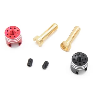 AHZ Heatsink Bullet Plug Grips (4mm Bullets) (Black / Red) w/ Holes - AHZ01900 - Picture 1 of 1