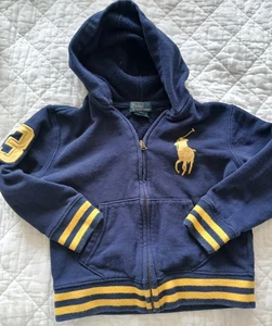 Chaqueta con Capucha Vintage Polo Ralph Lauren Big Pony Bordada Cremallera Completa Niños Talla 5 - Imagen 1 de 5