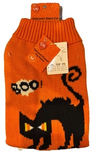 Pet Central Halloween BLACK CAT Dog Sweater Size Medium - Picture 1 of 2
