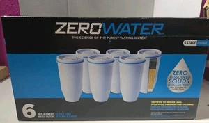 ZEROWATER FILTRO RICAMBIO UFFICIALE - RICAMBIO FILTRO 5 STADI 0 TDS - 6 Pk - Foto 1 di 2