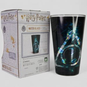 Harry Potter Deathly Hallows Glass Cup 13.5oz Official Licensed Collectible NEW - Picture 1 of 17