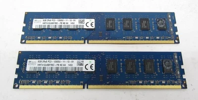 Hynix 16GB(2x8GB) PC3-12800U 1600MHz DDR3 SDRAM Desktop Memory HMT41GU6BFR8C-PB - Image 1 of 2