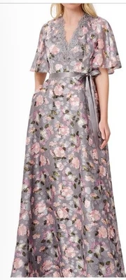 Aidan Mattox MD1E207259 - Flutter Sleeve Floral Long Dress NWT Size 6 - Image 1 of 4