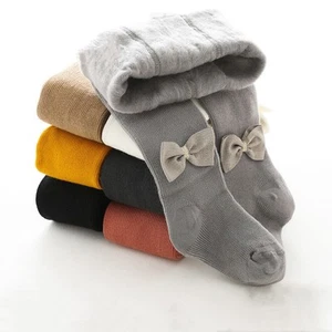 Baby Girl BOW TIGHTS Spanish Style Cotton Tights Winter Warm Thick 1 - 10 Years - Picture 1 of 54