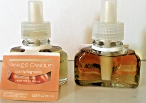 FARM FRESH PEACH SCENTPLUG REFILL LOT X 2 PACK SET YANKEE CANDLE NEW ORANGE - Picture 1 of 2