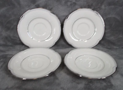 Noritake Sterling Cove Saucer Plate Set Bone China White 5.5" Diameter 4 Piece - Image 1 of 4