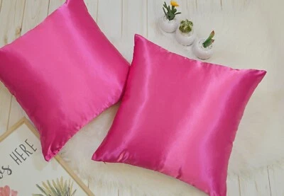 (Set of 2) High Quality Colorful Shiny Satin Pillow COVER, Multi-Color / Size - Image 1 of 3