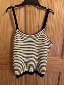 It’s Our Time Shirt Womens XXLarge Sweater Tank Top Yellow/Navy $36 (s-blk-38-22 - Picture 1 of 6