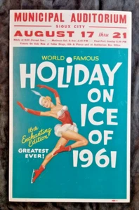 Original Vintage Poster 1961 HOLIDAY ON ICE USA SKATING REVUE 14 x 22" - Bild 1 von 8