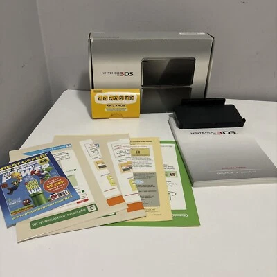 Nintendo 3DS Cosmo Black Box, Manual, Inserts, Charging Dock & AR Cards - Image 1 of 4