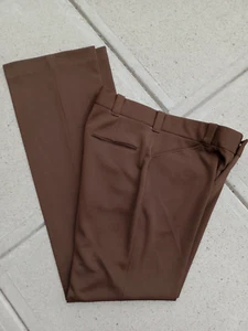 Vintage NWOT THIUNDERBIRD COLUMBIA KNIT Brown Flare Leg Polyknit Slacks 33x36" - Picture 1 of 4