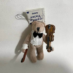 Vintage anni 90 miniatura Ganz Teddy Tales 1994 orsacchiotto ornamento LUDWIG violino 4" - Foto 1 di 11