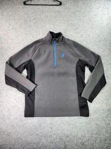 Spyder Outbound Sweater Mens XL Gray Blue 1/2 Zip Pullover Knit Long Sleeve - Picture 1 of 12