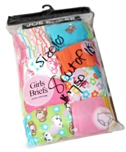 Joe Boxer Girls' 100% Cotton Multi 8-Pack Briefs Underwear Size 10 - Picture 1 of 1
