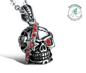 Halskette 3D-Schädel Steampunk Halloween Tod Amulett Glücksbringer Geschenkidee - Bild 1 von 1